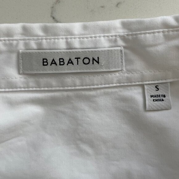 Aritzia Babaton Classic Relaxed Lg Sleeve 100% Cotton Shirt Dress White Sz S - Picture 9 of 12